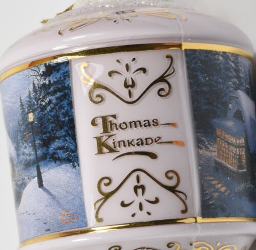 Beautiful Set of 3 Thomas Kinkade Heirloom Glass Christmas Ornaments ~ Set 1 - Picture 6 of 7