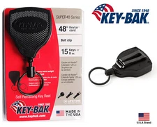 Key-Bak SUPER48 Retractable Key Holder Belt Clip Heavy Duty 48” Made With Kevlar