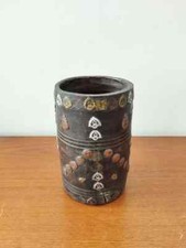 Nepalese Milk Pail - Mid 20th century. Wood with metal decorations