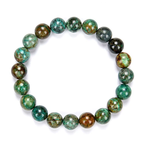 Natural Shattuckite Chrysocolla Gemstone 8MM 10MM 7.5 inch Round Bracelet(S21) - Picture 2 of 3
