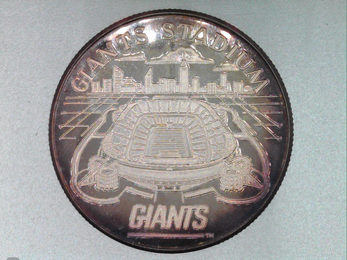 1990 Giants Super Bowl XXV Champions 1 Ounce .999 Silver Round - Picture 4 of 8