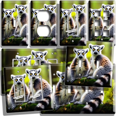 CUTE MADAGASCAR LEMUR MONKEYS LIGHT SWITCH OUTLET WALL PLATE NATURE HD ART DECOR