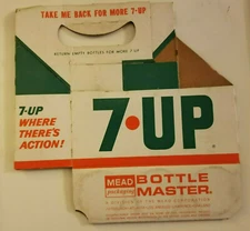 VINTAGE 7up  BUBBLES cardboard Six Pack Soda Carrier Original Vintage