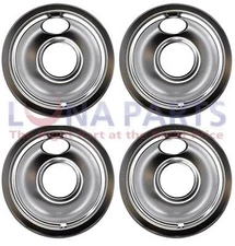 4 Pack - GE Hotpoint Kenmore 8" Chrome Drip Pan Bowl WB31K5025
