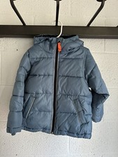 EUC J.CREW CREWCUTS Boys Hooded Puffer Jacket Coat Primaloft SZ 3 BLUE Zip