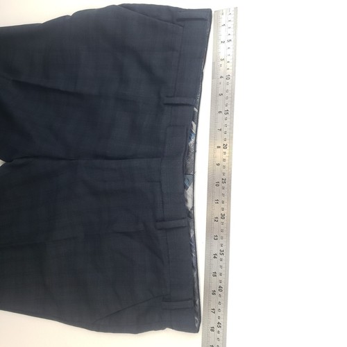 Traje Ted Baker 2 Piezas 42 Corto Ajuste Moderno W36 L29 Azul Oscuro Cuadros Lana Ajustado - Imagen 13 de 21