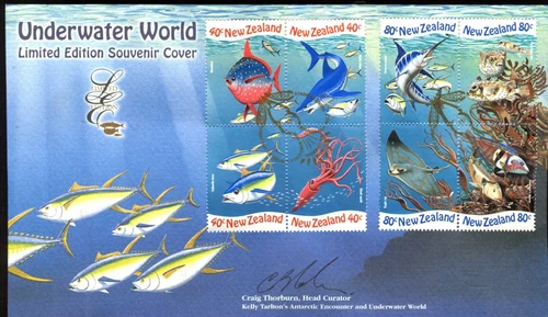 1998 New Zealand Underwater World (Set of 8 Stamps) FDC