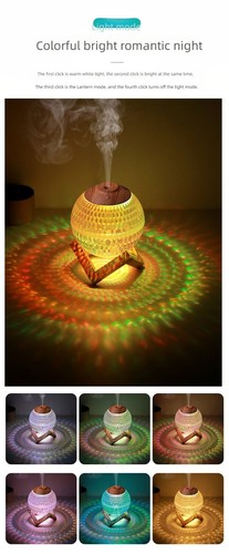 Crystal Ball USB 450ml Humidifier with 7 Colours LED Lights, Wooden Stand, Mist - Picture 19 of 21