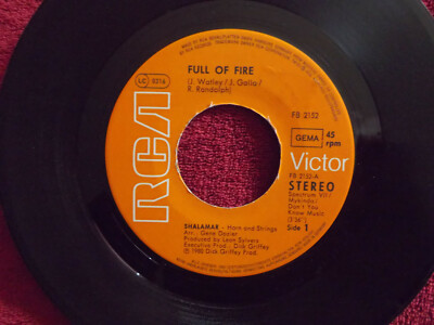 Shalamar - Full of fire / Let´s find the time for love    Top German RCA 45  