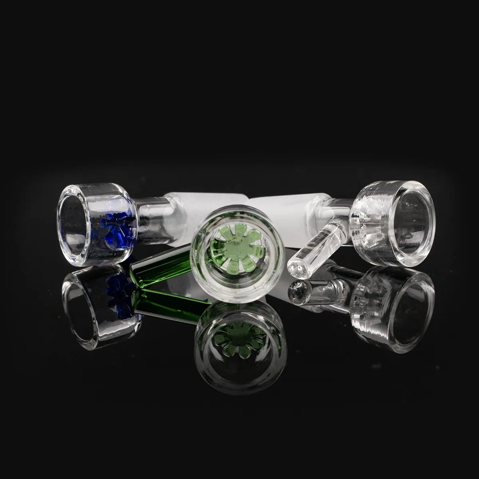 2pcs 14mm male Glass Funnel Bowl Slide Bowl with Snowflake Screen for
