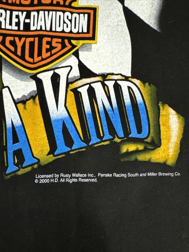 Vintage Rusty Wallace Harley Davidson T Shirt XL NASCAR Born 2 Run Racing Miller - Picture 10 of 13