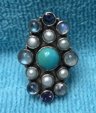 Sterling Silver Multi Gemstone Ring