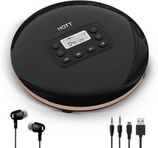 HOTT CD711T Bluetooth Rechargeable Portable CD Player for Home Travel and Car wi
