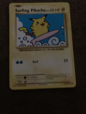 Surfing Pikachu - Super Rare - 111/108 - Rare Non-Holo - Pokemon Card - NM 