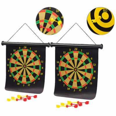 Playtastic 2er-Set magnetische Dart-Spiele mit Zielscheibe, aufrollbar