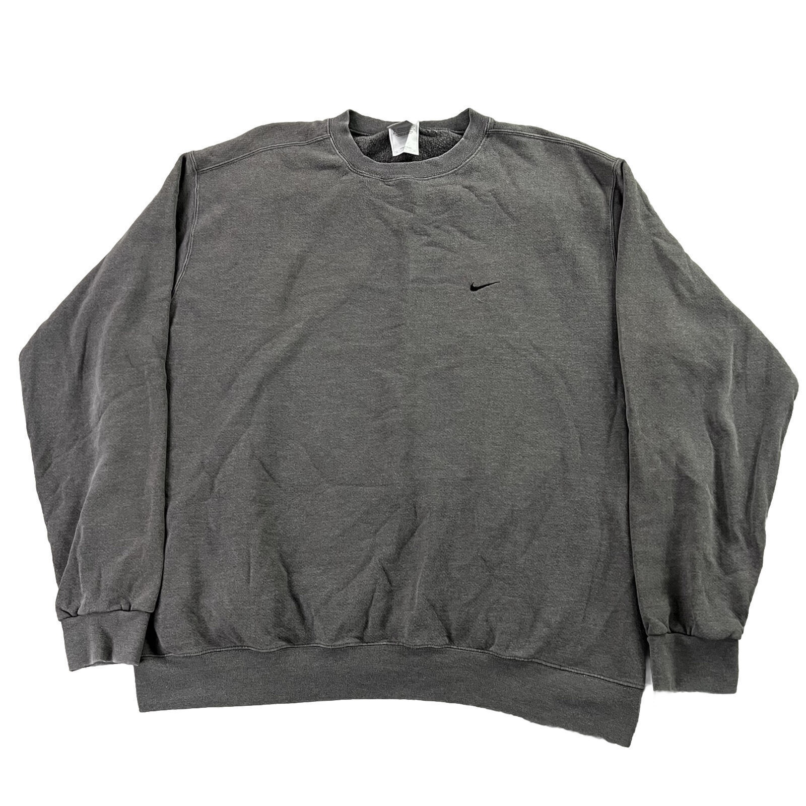 VTG Y2K Nike Mens Gray Light Supreme Skater Swoosh Sweater Sweatshirt-XL-0598