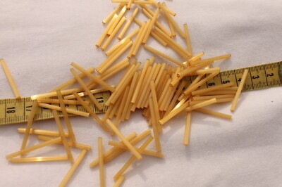 30mm Straight Golden Satin Glass Tube 1  1/4'' Jewelry Crafts Beads 100pcs