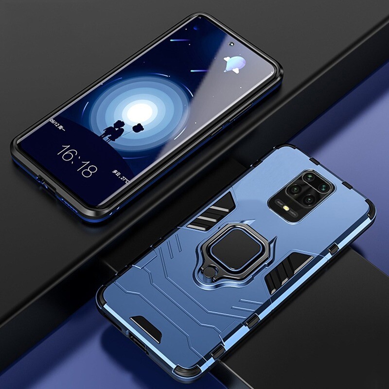 For Xiaomi Redmi Note 9 Pro 9S Case,Armor Rugged Magnetic Ring