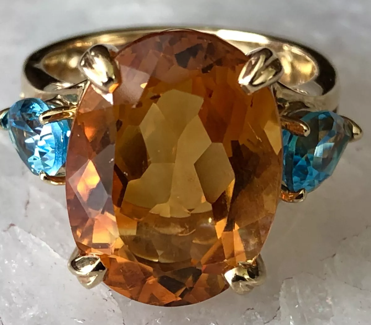 Blue topaz and citrine hotsell ring