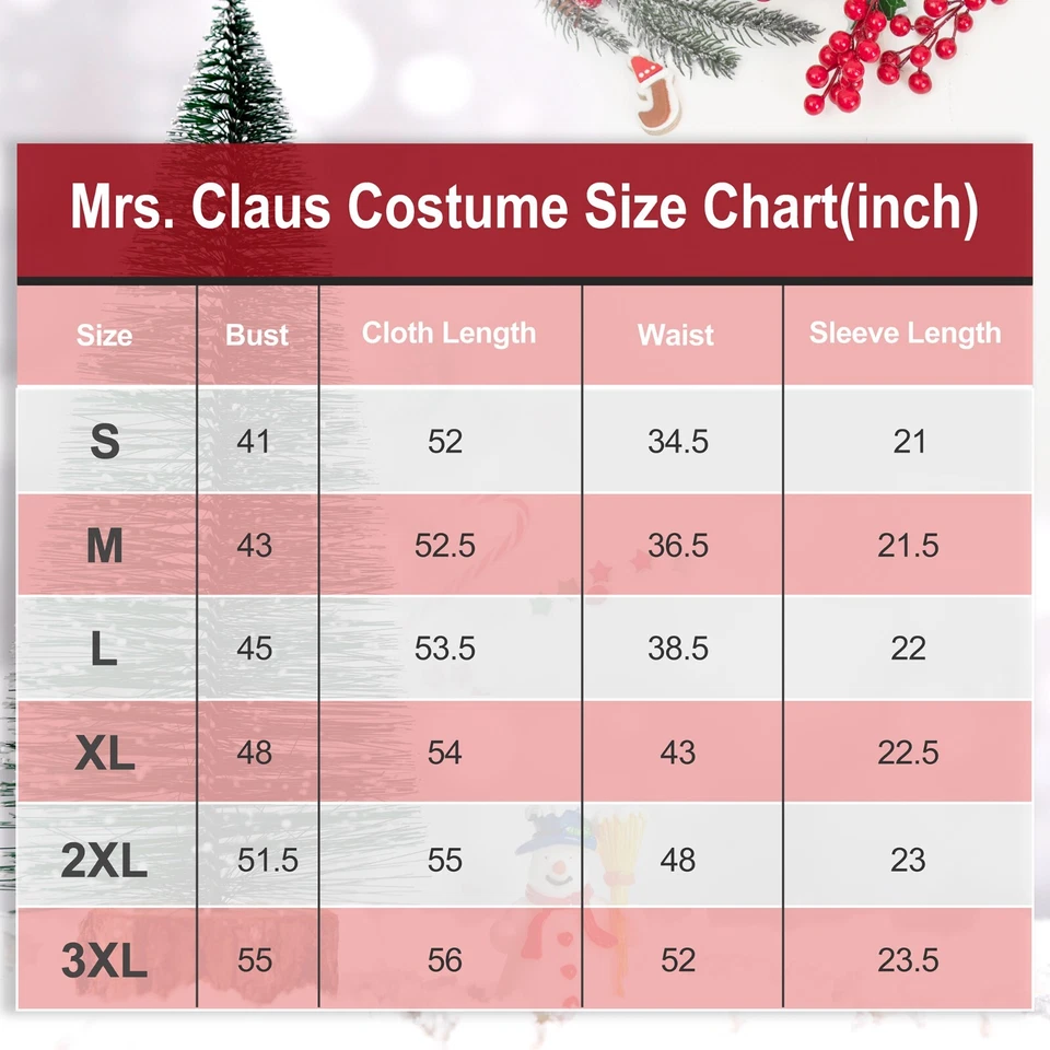 Disfraz de Sra. Claus Adulto Papá Noel Traje Navidad Vestido Elegante Foto 4 de 4