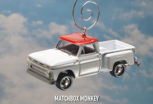 White '65 Chevy C-10 Stepside Chevrolet Pickup Truck Christmas Ornament Adorno - Picture 4 of 15