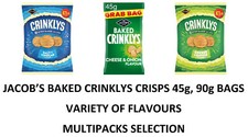 JACOB'S Baked Crinklys Crisps Variety of Flavours 45g, 90g Multipacks Selection