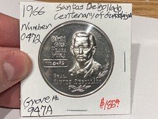 México 1966 Medalla Grove 947A Santos Delgollado Centenario Guadalajara #472