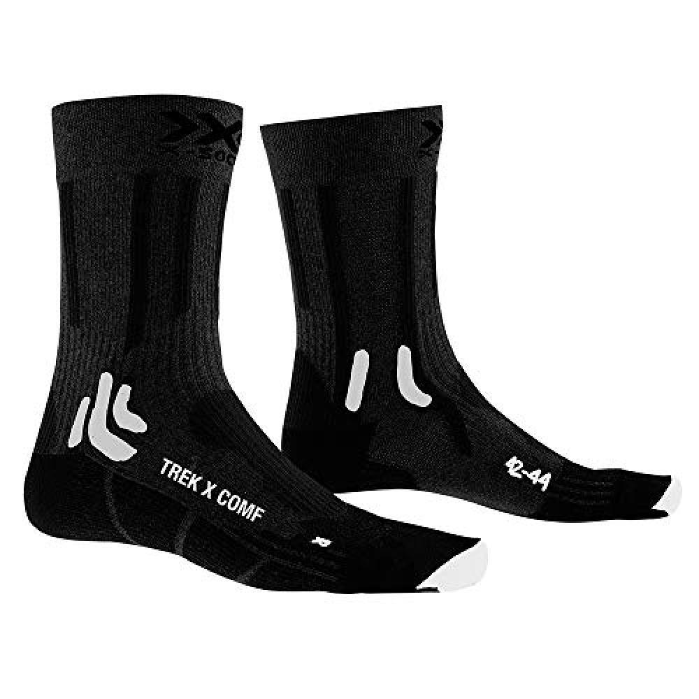 (TG. 39-41) X-Socks Trek X Comf, Calzini Unisex-Adulto, Opal Black/Artic White,