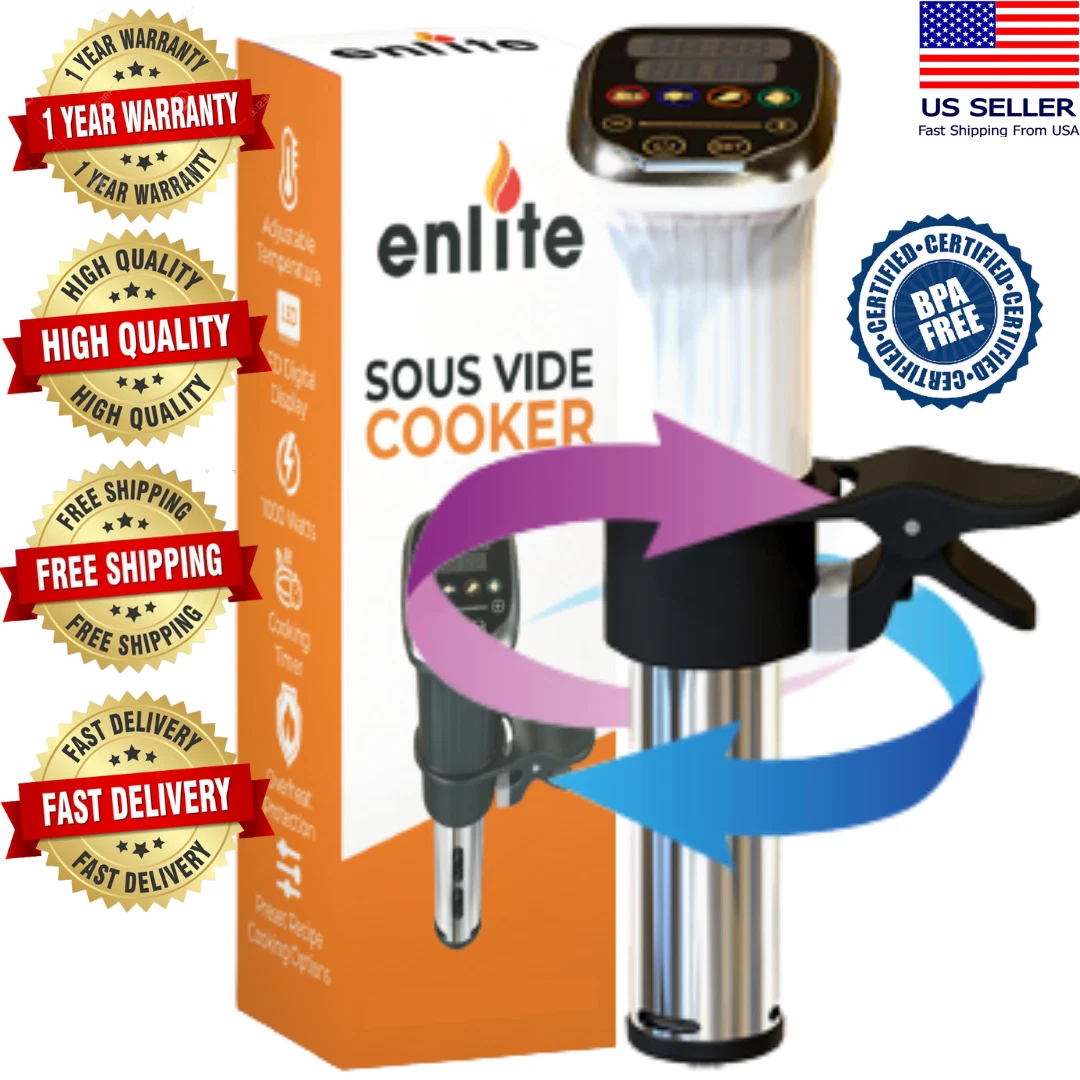 ENLITE Sous Vide Precision Cooker with Digital Circulator Ultra Quiet 1000W LED