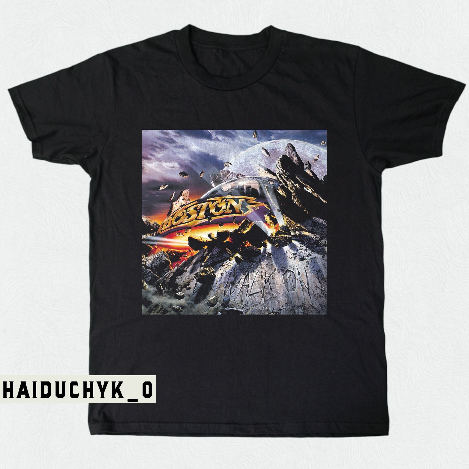 Boston Tee Walk On Rock Band Unisex Black T-Shirt Sizes S-5XL