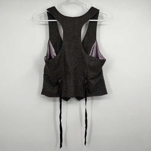 Womens XL Button Vest Grunge Gothic Renaissance Fairygoth Western Y2K - Picture 4 of 9