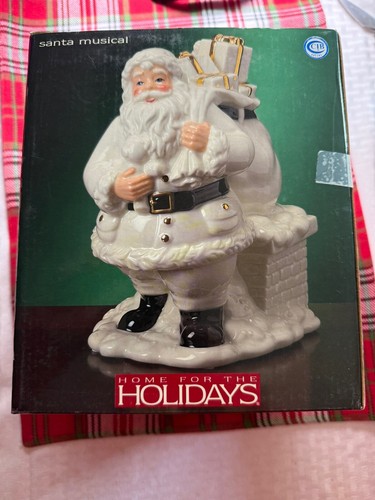 HOME FOR THE HOLIDAYS MUSICAL SANTA CLAUS COMING TO TOWN 8 INCH TALL NIB - Picture 4 of 4