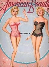 VINTAGE UNCUT 1950s AMERICAN BEAUTIES PAPER DOLLS~MARILYN MONROE~#1 REPRODUCTIO