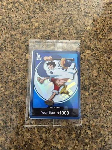 One Piece Night Los Angeles Dodgers Monkey D. Luffy Promo Card Sealed On Hand