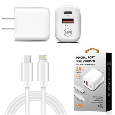 Fast Charging Adapter for iPhone 13 14 11 12 Pro Max 7 8 SE + Cord