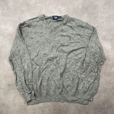 Polo Ralph Lauren Jumper Mens 2XLT V-Neck Cotton Knitwear Sweater, Grey