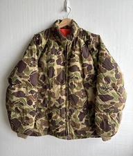 Vintage Stearns Men’s XL Camouflage Prime Goose Down Insulated Puffer Zip Jacket