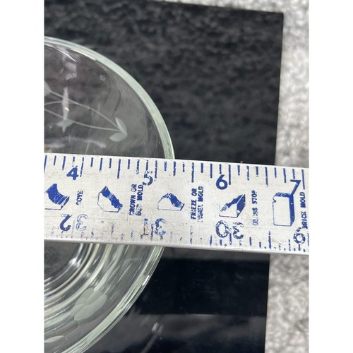 Princess House Clear Glass Etched Floral Design Condiment Mayonnaise Sauce Bowl - Picture 7 of 12