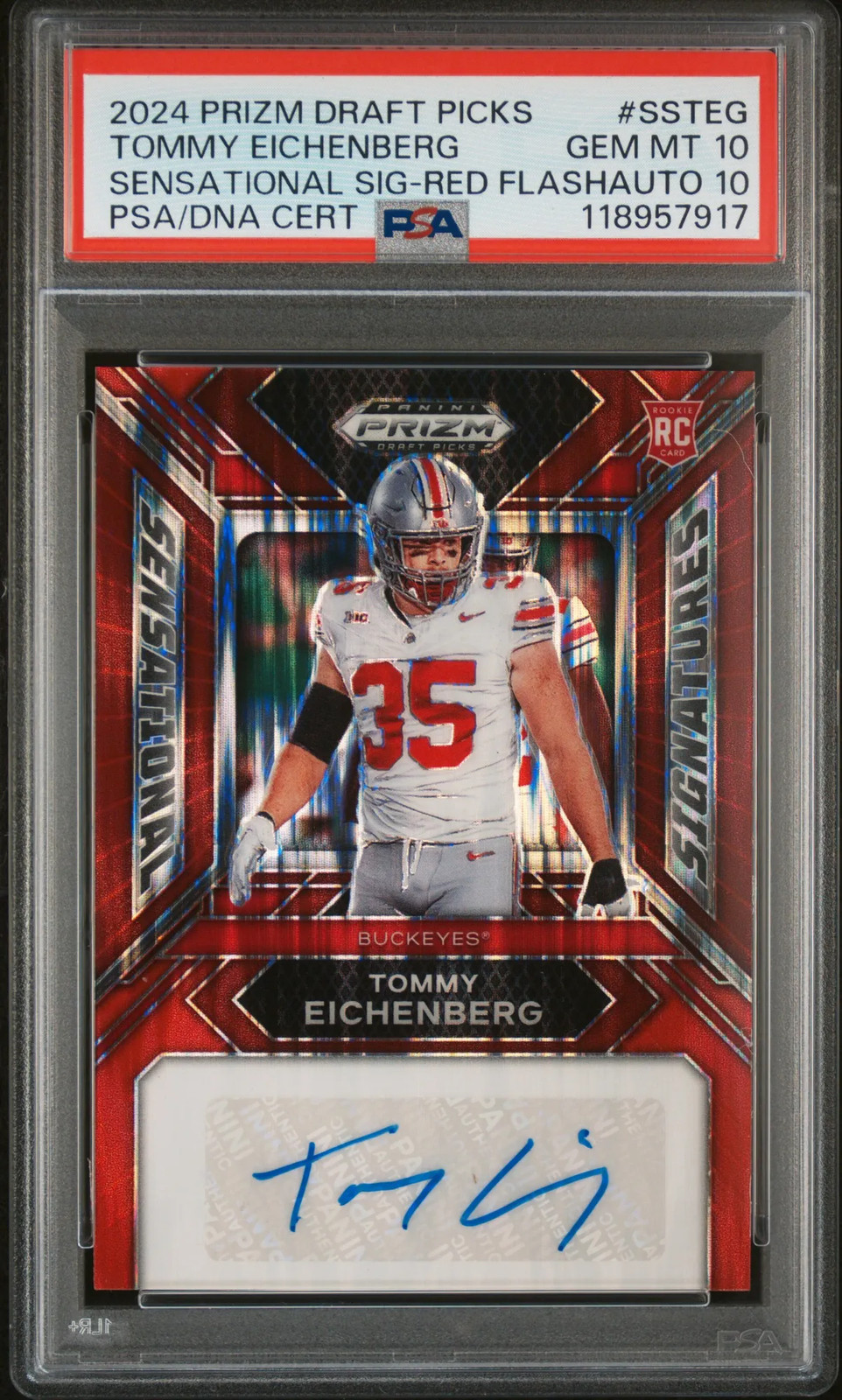 Tommy Eichenberg Panini Prizm Draft Picks Sensational Signatures #SSTEG Base