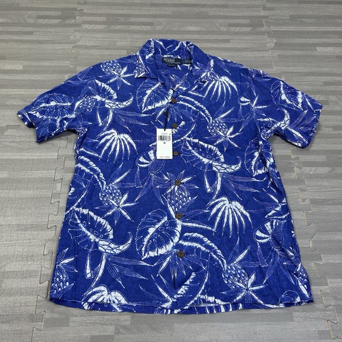 Polo Ralph Lauren Hoffman Camp Hawaiihemd klassische Passform Herren mittelblau 168 $