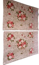 Vintage Mcm pink roses floral pillowcases standard pair garden cottagecore set