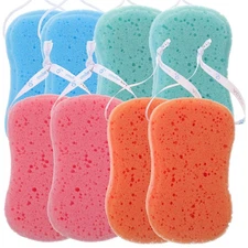  8 Pcs Toiletry Sponges Soft Body Scrub Exfoliator Loofah Bath Shower