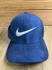 Nike Hat Cap Fitted Mens Blue Black Dri-FIT Classic99 Golf Tie Dye Volt Swoosh