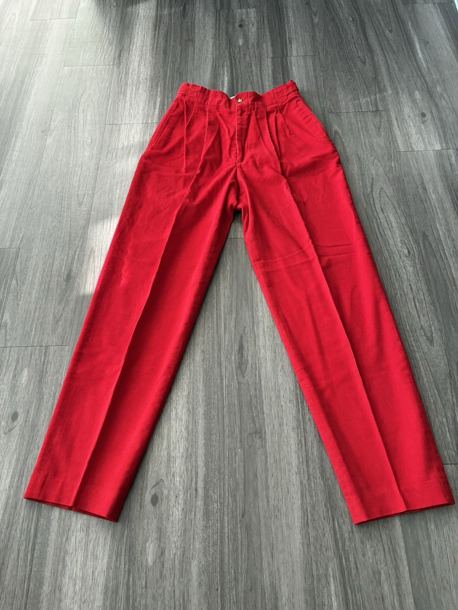 Corbin LTD Vintage 70s Cherry Red Corduroy Pants High Waisted