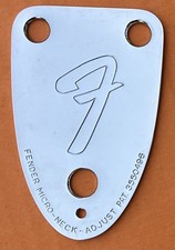 Fender- 3-bolt F neckplate, chrome
