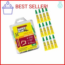 Super Glue Gel, 2 Gram Tubes, 12-Pack, Clear, Instant Bonding, Fast Dry, Cyanoac
