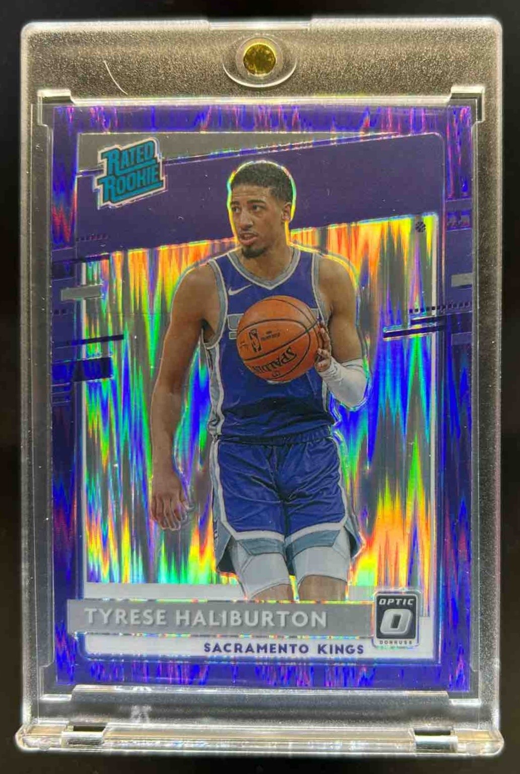 2020-21 Donruss Optic Tyrese Haliburton Purple Shock Rookie RC #162 Kings