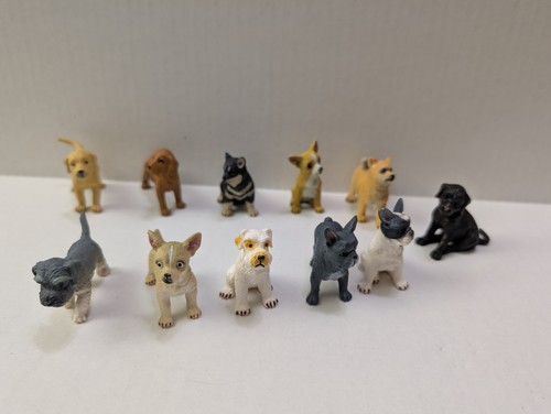 Puppies Miniature Mini Dogs lot Of   11 Different Realistic Toy Puppy Figurines