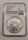 2020 Burnished American Silver Eagle $1 Coin MS70 Early Releases