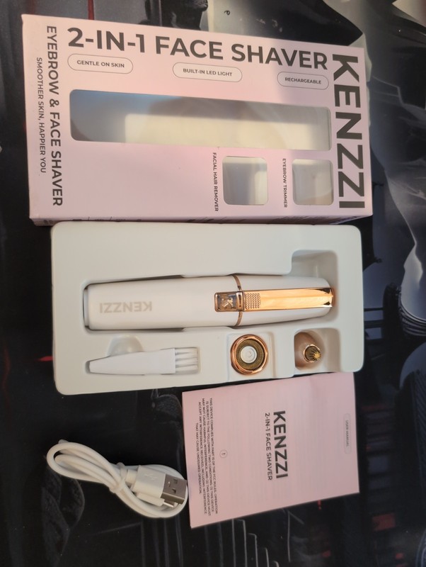 KENZZI 2-in-1 Facial Hair Remover and Eyebrow Shaver for Women, USB-C Rechargeab